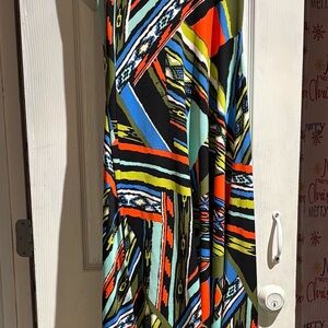 Snap Multicolor Long Patterned Dress, open back Large
